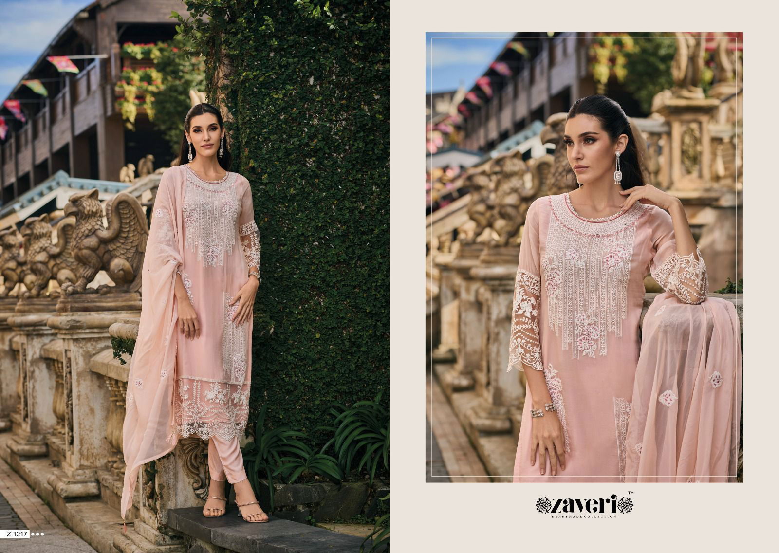 Zaveri Femina Soft Organza Designer Readymade Suits Catalog
